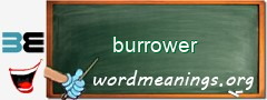 WordMeaning blackboard for burrower